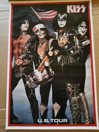 Kiss 1976 Us Tour Poster Aucoin Boutwell Gene Paul Ace Peter Authentic