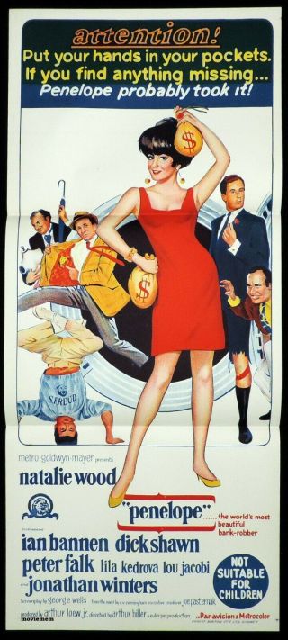 Penelope Daybill Movie Poster Natalie Wood Peter Flak Dick Shawn
