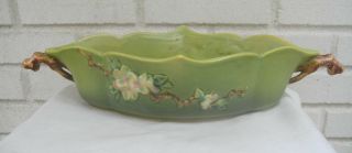 Antique Roseville Art Pottery Apple Blossom Console Bowl 331 - 12