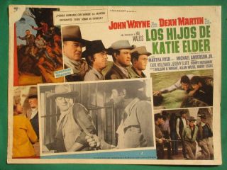 John Wayne The Sons Of Katie Elder Dean Martin Spanish Orig Mexican Lobby Card 4