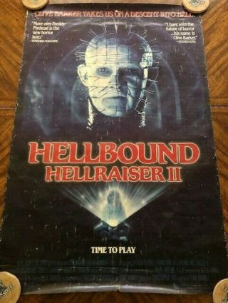 Hellbound Hellraiser Ii Movie Poster Clive Barker 26 1/2 " X 40 "