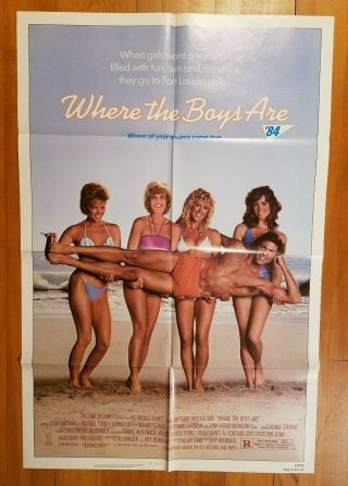 " Where The Boys Are ’84 " 1984 27x41 One - Sheet Movie Poster Folded 840050