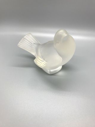 Lalique France Vintage Frosted Crystal Sparrow Bird Figurine