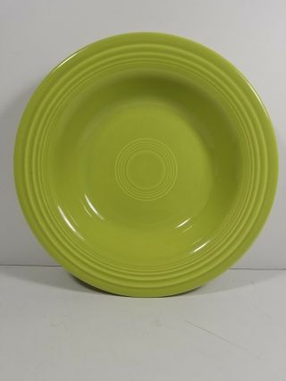Vintage Fiesta Homer Laughlin Chartreuse Green 8 1/4 " Rimmed Soup Bowl