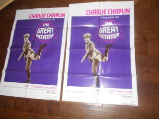 Great Dictator 3 One Sheet Posters R/72 Charlie Chaplin