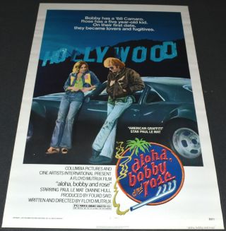 Aloha Bobby & Rose 1975 27x41 Movie Poster Paul Le Mat 1968 Camaro