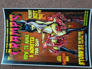 The Cramps Concert Poster Ltd Ed Numbered.  Only 50 Made,  Hand Signed