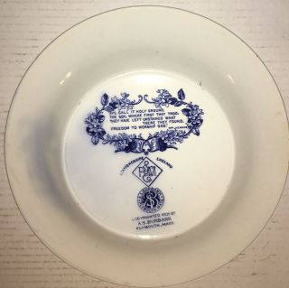 Antique Flow Blue Staffordshire Porcelain Plymouth Rock Mass Plate Burbank 3