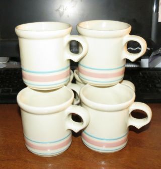 6 Mccoy 1412 Pink/blue Stripe Mugs