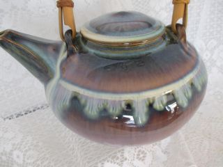 N.  Carolina Hand Crafted Mountain Pottery Artisan Tea Pot Glazed Blue Plum