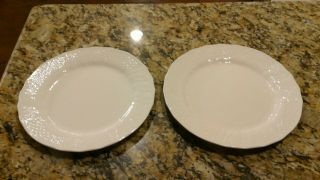 Set Of 2 Mikasa Renaissance White Dinner Plates 11 " D4900