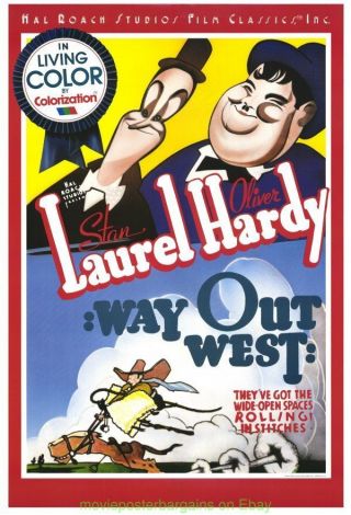 Way Out West Movie Poster Laurel And Hardy Video Poster