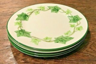Vintage Franciscan Ivy American Set Of 4 Salad 8 - 3/8 " Plates Embossed Ivy Euc