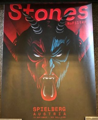 2017 Rolling Stones Gig Poster No Filter Tour Spielberg Austria 9/16.  Unmounted