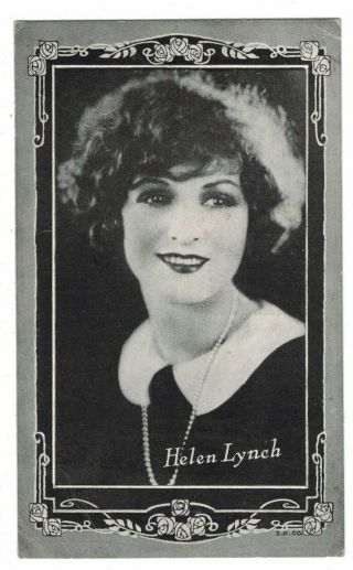 1920s Helen Lynch Actor Arcade Card - Park Theater Lehighton Pa