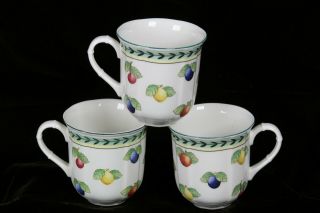 3 Villeroy & Boch French Garden Fleurence Coffee Tea Mugs Germany 10 Oz.