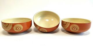 3 Three Denby Bowls,  Fire Chilli Soup/cereal Bowl 6 Inch