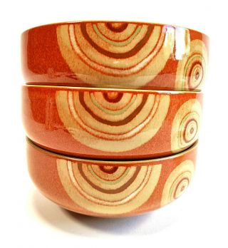 3 Three DENBY BOWLS,  Fire Chilli Soup/Cereal Bowl 6 inch 2