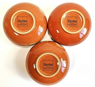 3 Three DENBY BOWLS,  Fire Chilli Soup/Cereal Bowl 6 inch 5