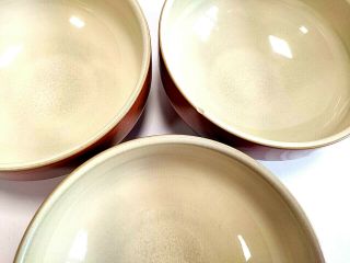 3 Three DENBY BOWLS,  Fire Chilli Soup/Cereal Bowl 6 inch 7