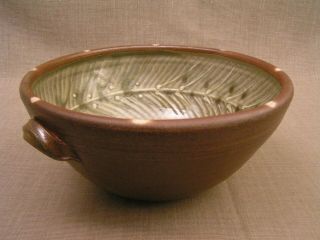 Large Holmes County Pottery Ohio Signed Wood Fired Pottery Bowl