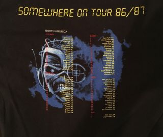 IRON MAIDEN - somewhere on tour 86/87 - north america - L shirt (reprint 2003) 4