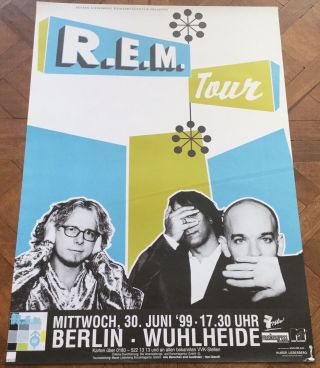 R.  E.  M.  Rem Concert Tour Gig Poster Wuhlheide Berlin 1999
