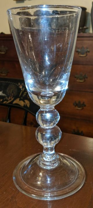 Large Double Baluster Crystal Goblet Attb Blenko Colonial Williamsburg