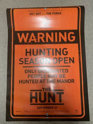 The Hunt - 27 " X40 " D/s Movie Poster One Cancelled Release Anti - Trump
