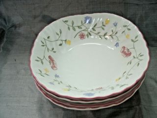 Johnson Bros Summer Chintz Set Of 8 - 6 1/8 " Square Cereal Bowls England Disc 