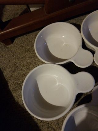 6 VINTAGE CORNING WARE WHITE GRAB IT BOWLS P150 - B WITH 2 GLASS 3 Plastic Lids 2