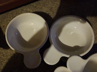 6 VINTAGE CORNING WARE WHITE GRAB IT BOWLS P150 - B WITH 2 GLASS 3 Plastic Lids 3