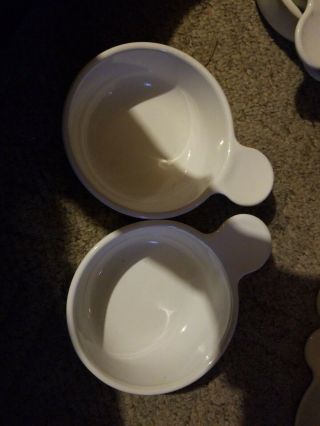 6 VINTAGE CORNING WARE WHITE GRAB IT BOWLS P150 - B WITH 2 GLASS 3 Plastic Lids 4
