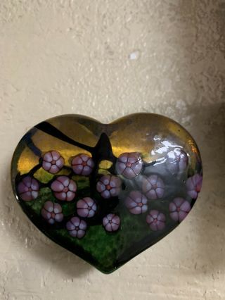 Robert Held Art Glass Heart Paperweight