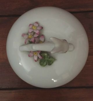 Herend Hungary Bunny Rabbit Flowers Dresser Trinket Box Porcelain 2
