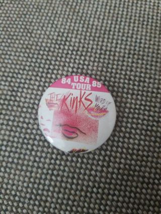 The Kinks Word Of Mouth Usa 1984 To 1985 Tour Badge Pinback Button Rare Vintage