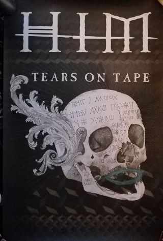 H.  I.  M.  Ville Valo,  Tears On Tape Huge Poster Print Skull Runes 24 " X 36 "