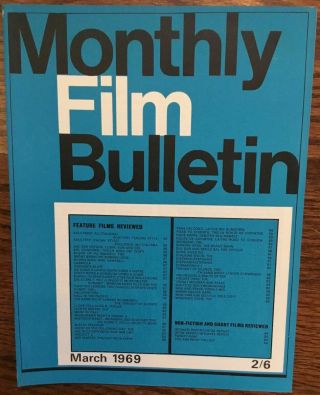Monthly Film Bulletin March 1969 Vintage Issue Bfi Funny Girl The Lion In Winter