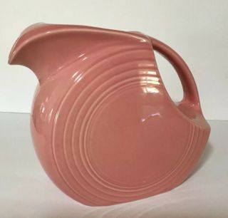 Vintage Pink Fiesta Ware Disc Water Pitcher 7 " A1