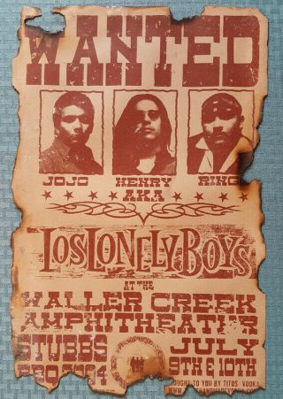 Los Lonely Boys 2004 Austin Texas Concert Poster.  Hand Crafted Each One Unique