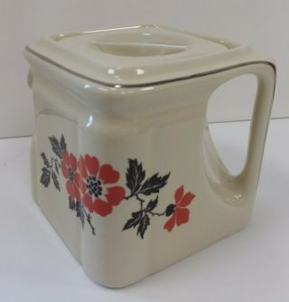 Vintage Hall Red Poppy Cube Individual Teapot With Lid Limited Edition