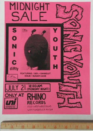 Sonic Youth Goo 1990 Rhino Records Midnight Punk Flyer Nirvana Thurston