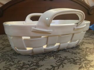 Tiffany & Co.  White Woven Porcelain Basket Made In Italy 11” Rare