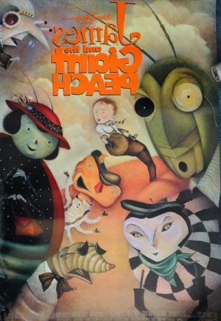 JAMES AND THE GIANT PEACH 1996 MOVIE POSTER TWO 2 SIDED Rolled DISNEY 2