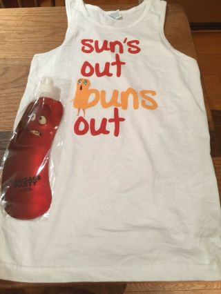 Sausage Party Promo Tank Top T Shirt And Water Bottle Seth Rogen Rare Sz Lg