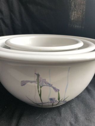 Corelle Stoneware Shadow Iris Set Of 3 Mixing Bowls