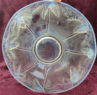 1930s Barolac Joseph Inwald Opalescent Glass - Palm Tree Dish Plate Charger