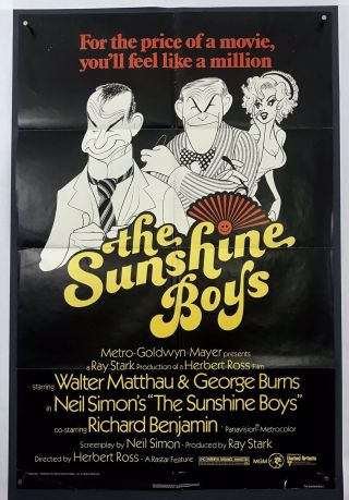 Sunshine Boys Movie Poster (vg, ) One Sheet 1974 Walter Matthau George Burns 4152