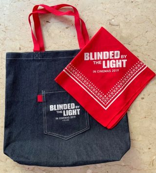 Blinded By The Light Bruce Springsteen Bandana And Tote Bag Rare Limited Edition