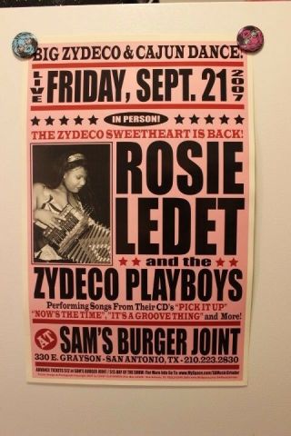Rosie Ledet San Antonio Tx (2007) Concert Poster Zydeco Accordion Cajun Soul